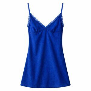 Cosabella Amore Lace Trim Blue Chemise XL